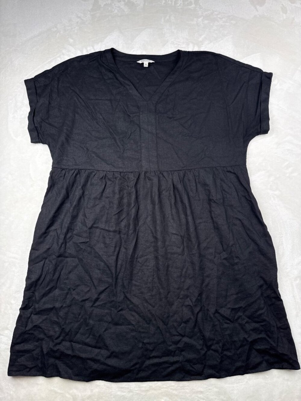 Briggs Womens Black Short Sleeve V-Neck Dress XXL Lightweight